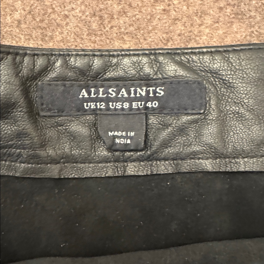 Allsaints Gia Leather Midi Skirt size us 8 - Picture 8 of 11
